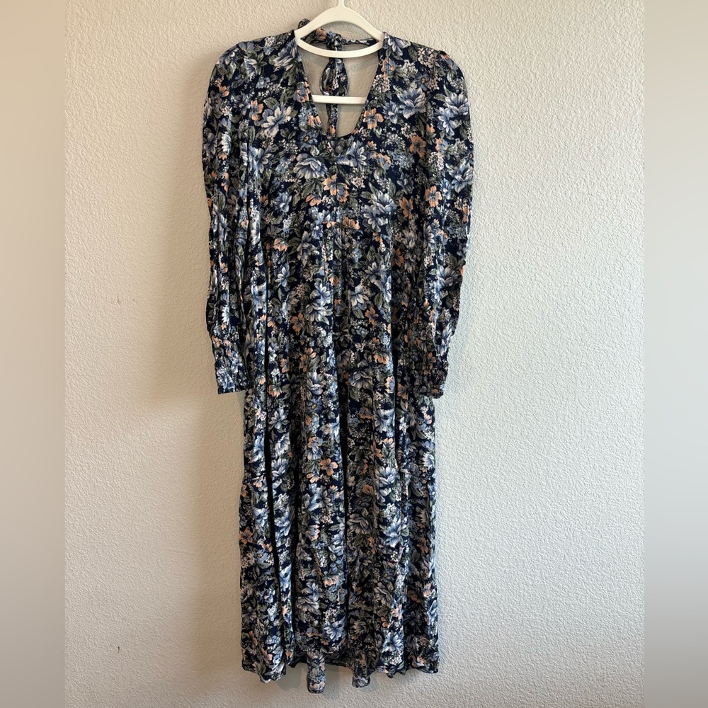 American Eagle Long Sleeve Floral Boho Flowy Dress Cottagecore Woman Small